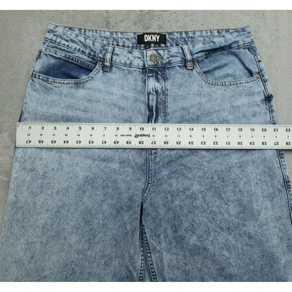 DKNY Jeans Women's Size 32 Blue High-Rise Wide-Leg Denim Pants 30.5